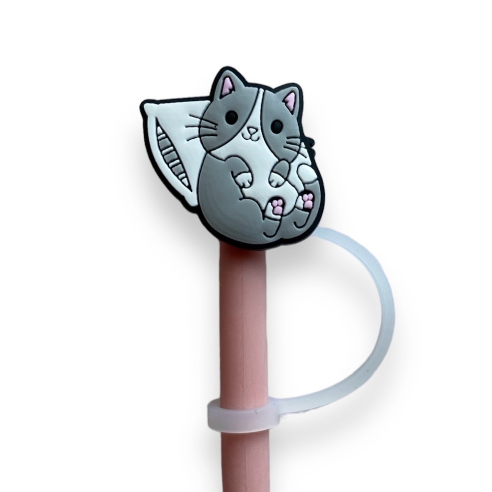 3/$10💥 Gray and White Cat Straw Cover/Topper